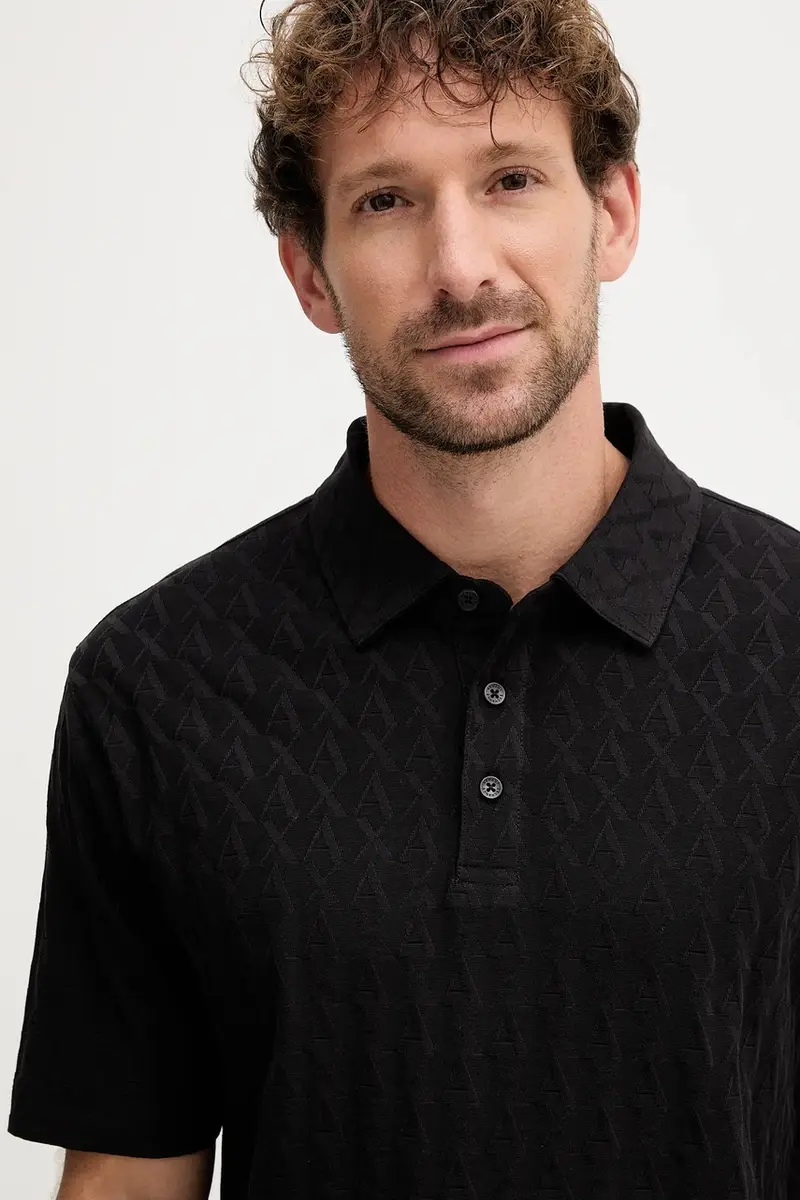 Armani Exchange Polo Uomo Nero 3152236 miniatura 4