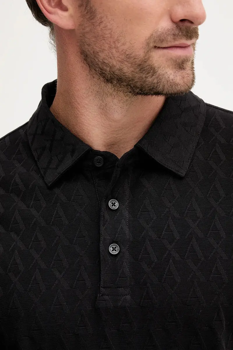 Armani Exchange Polo Uomo Nero 3152236 miniatura 5