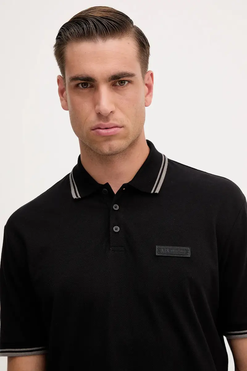 Armani Exchange Polo Uomo Nero 3642016 miniatura 3