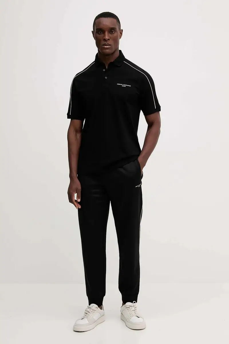 Armani Exchange Polo Uomo Nero 3777436 miniatura 2