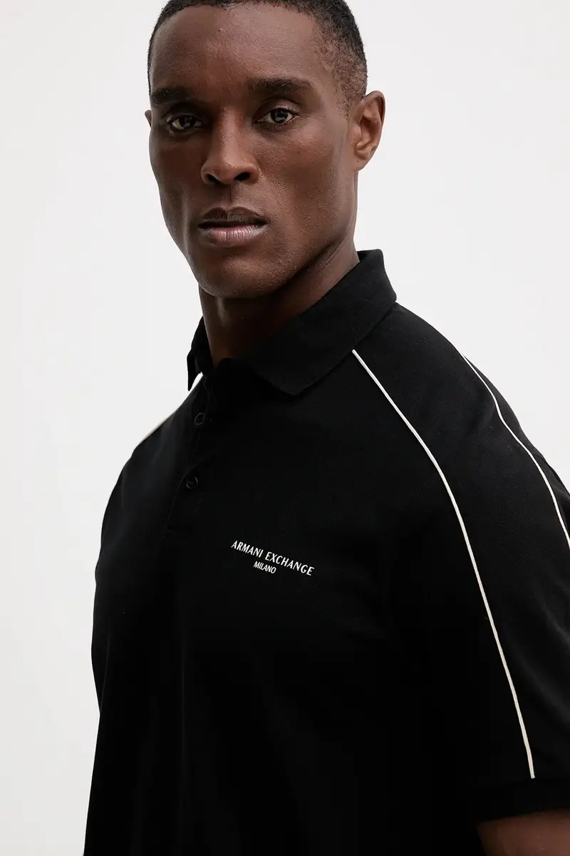 Armani Exchange Polo Uomo Nero 3777436 miniatura 4