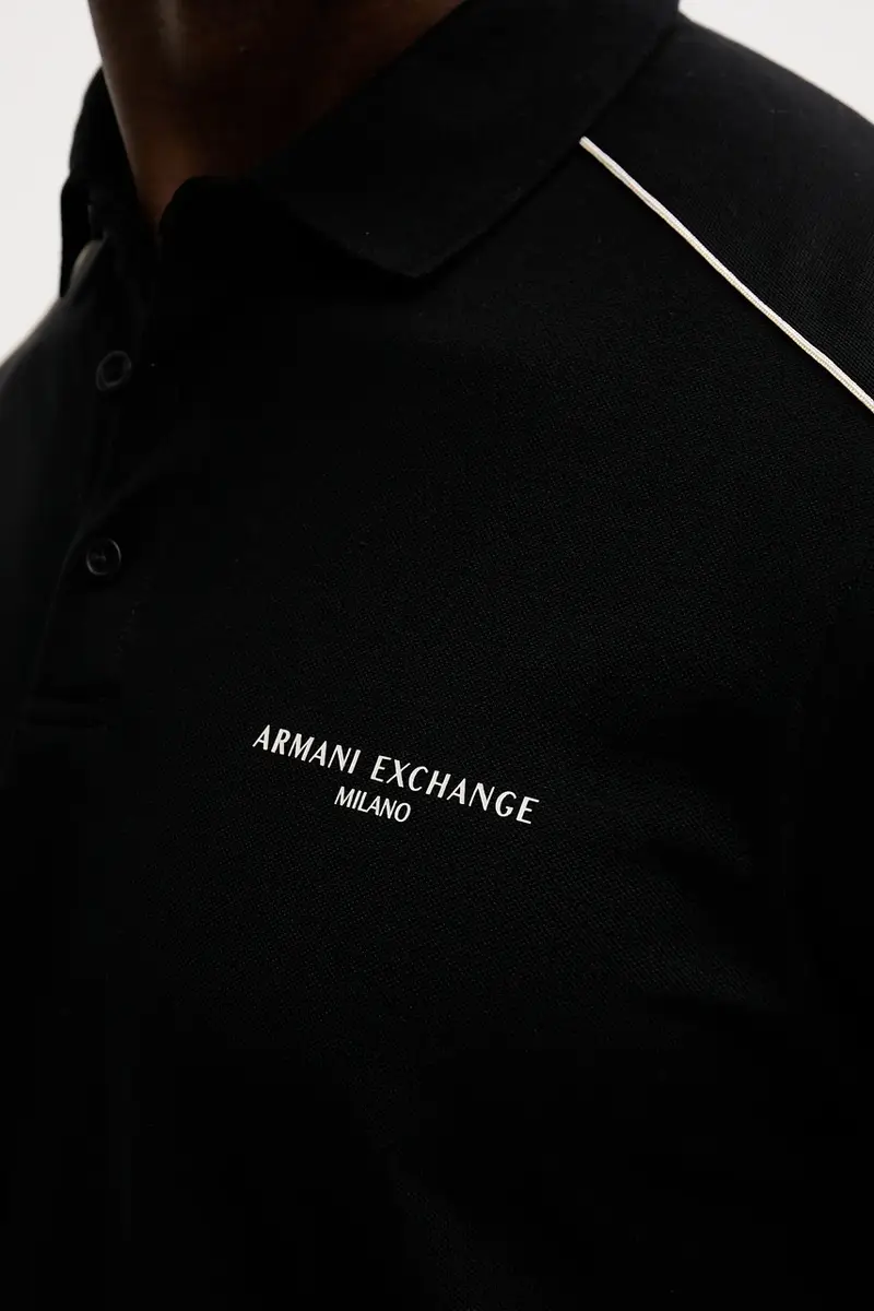 Armani Exchange Polo Uomo Nero 3777436 miniatura 5