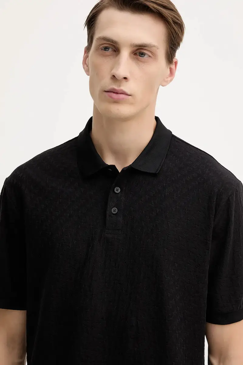 Armani Exchange Polo Uomo Nero 3641898 miniatura 4