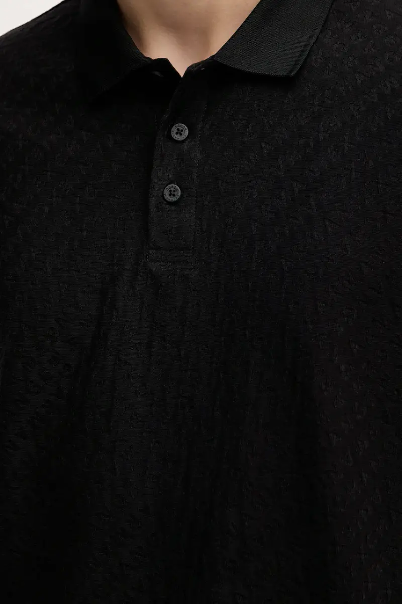 Armani Exchange Polo Uomo Nero 3641898 miniatura 5