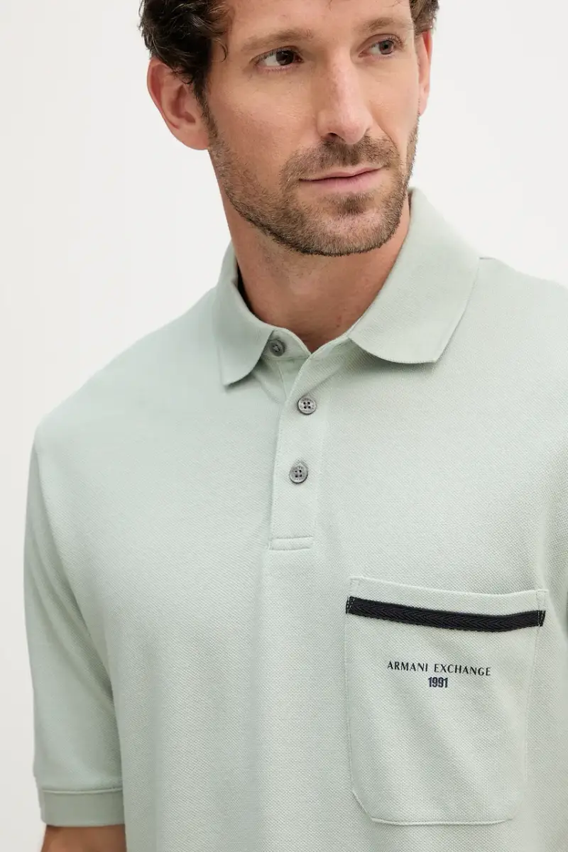 Armani Exchange Polo Uomo Verde 3669209 miniatura 3