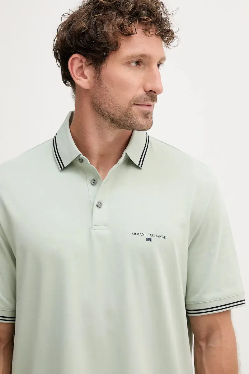 Armani Exchange Polo Uomo Verde 3669193 miniatura 3