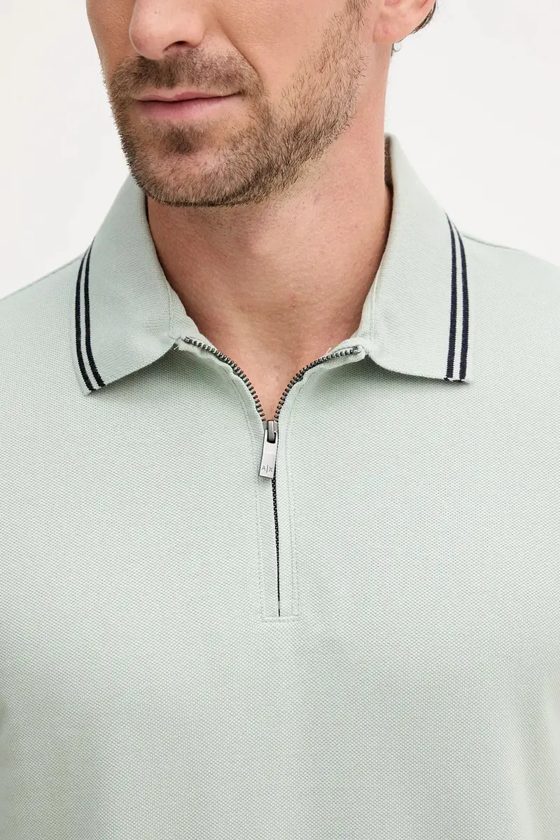 Armani Exchange Polo Uomo Verde 3669203 miniatura 4