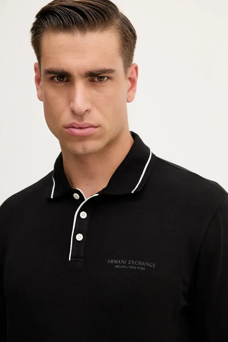 Armani Exchange Polo Uomo Nero 3152560 miniatura 4