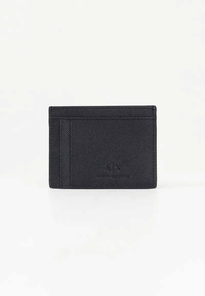 ARMANI EXCHANGE Portacarte nero da uomo con logo miniatura 2
