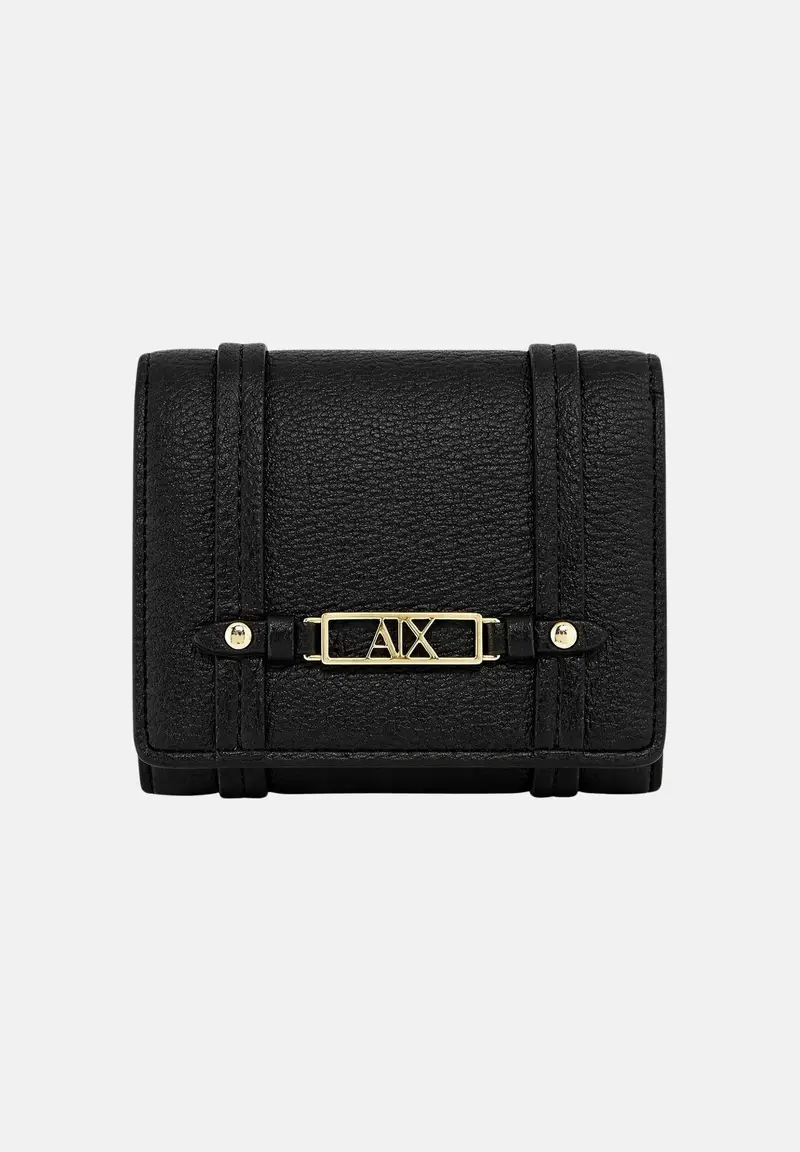 Portafogli nero da donna con logo