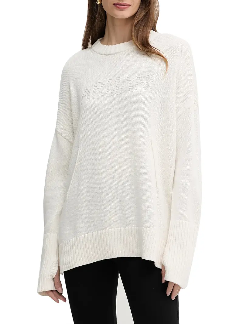 pullover armani exchange da donna - avorio