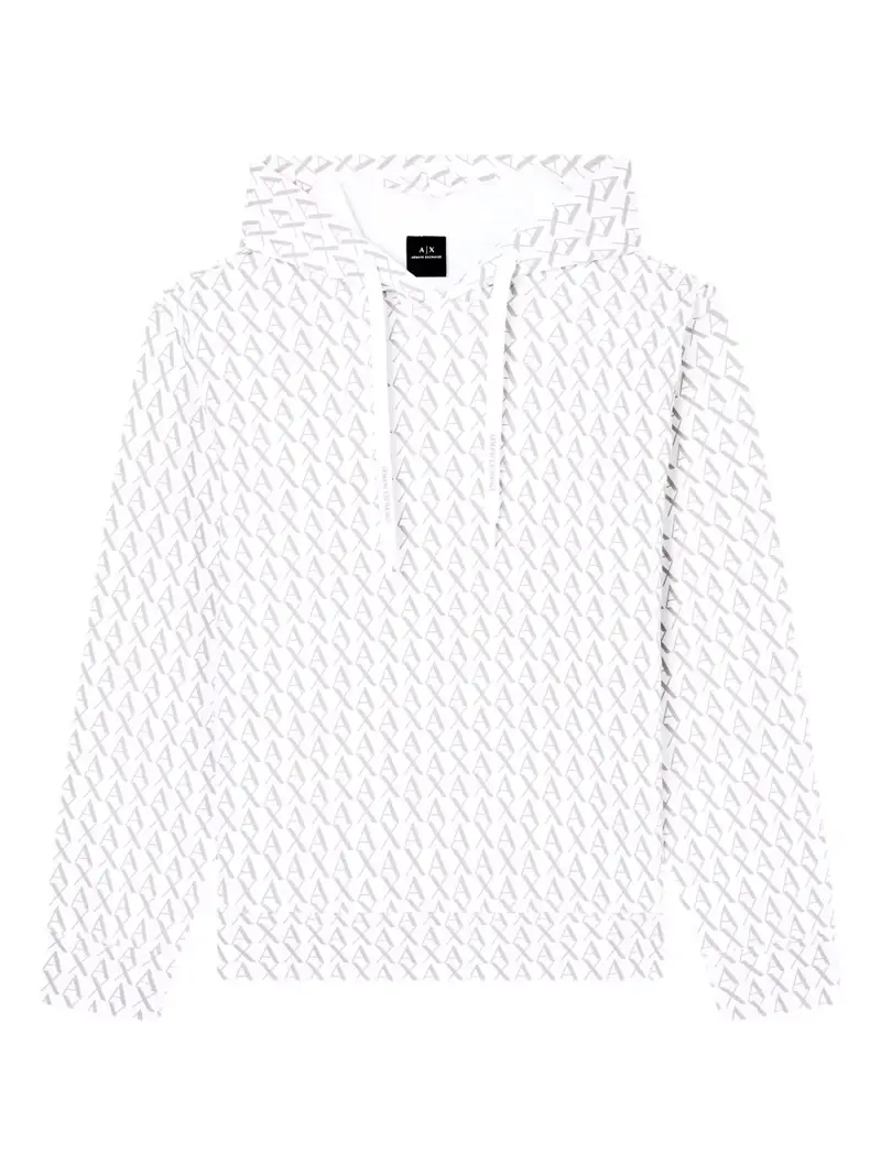 Armani Exchange Pullover bianco con cappuccio
