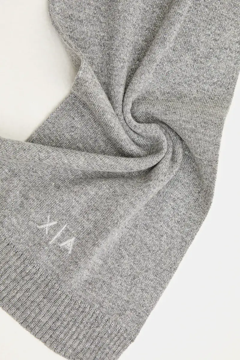 scialle con lana colore grigio XW001520 AF16181 miniatura 3