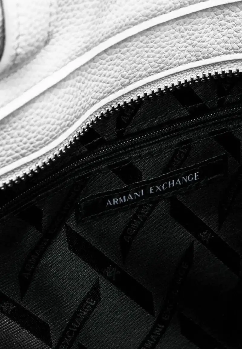 Shopper a spalla bianca da donna con logo miniatura 3