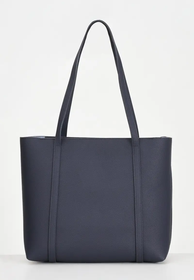 ARMANI EXCHANGE Shopper blu da donna con logo e ciondolo rimovibile AX miniatura 2