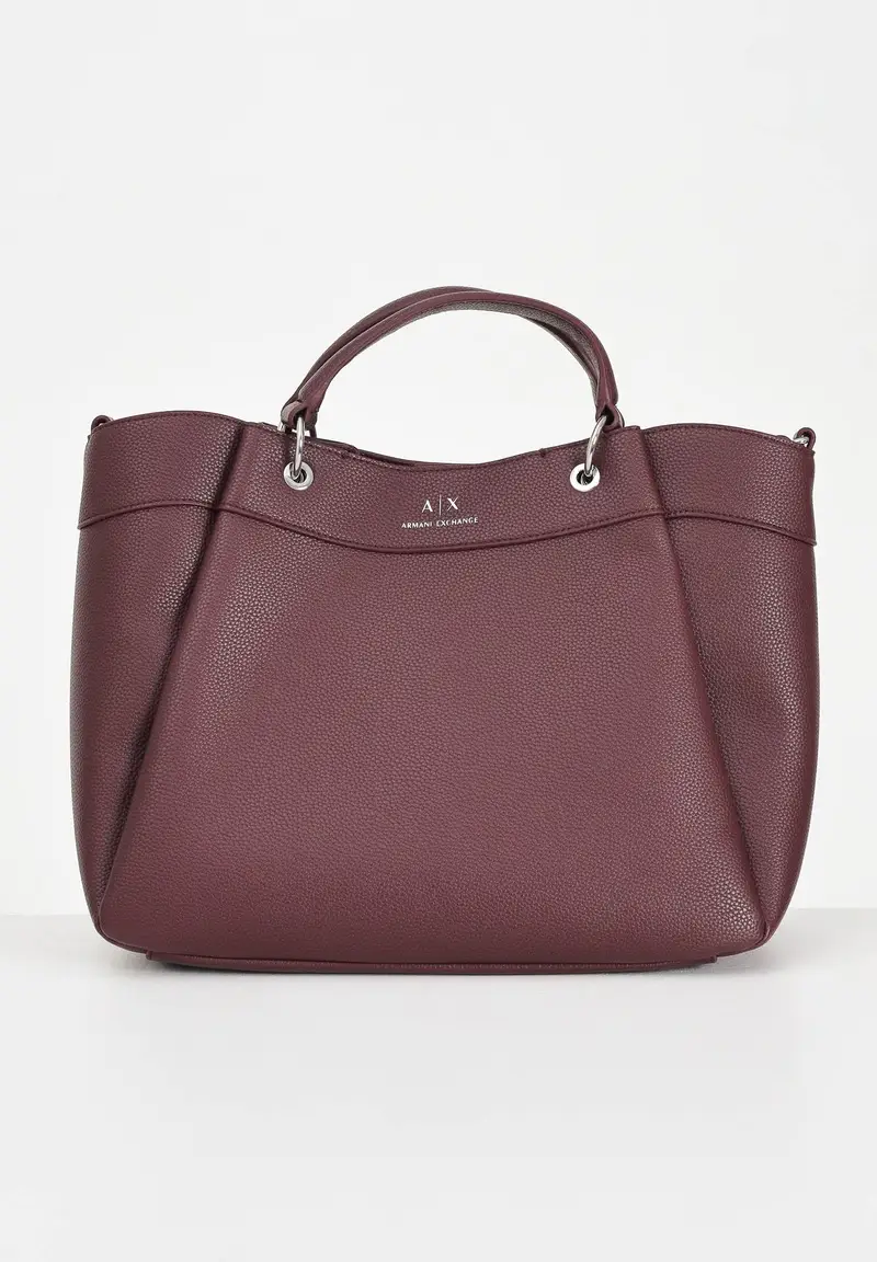 ARMANI EXCHANGE Shopper bordeaux da donna con logo