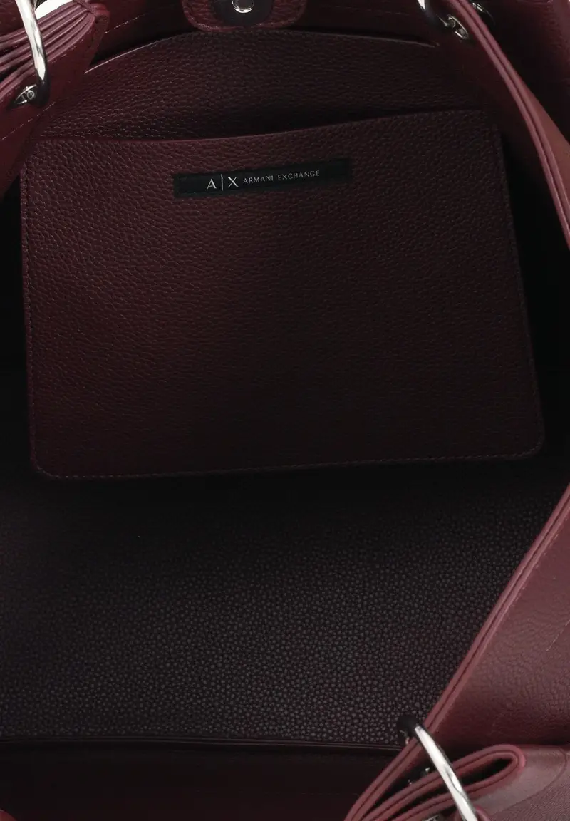 ARMANI EXCHANGE Shopper bordeaux da donna con logo miniatura 3