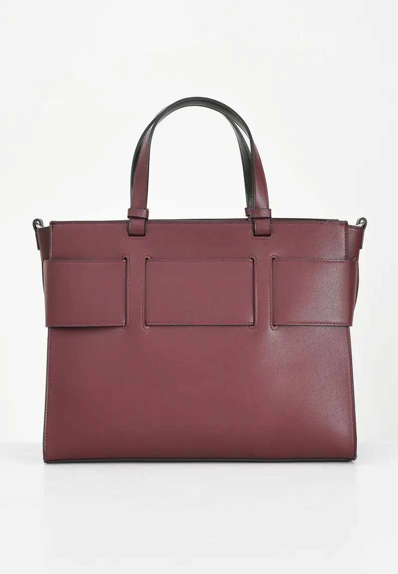 ARMANI EXCHANGE Shopper bordeaux da donna con logo miniatura 2