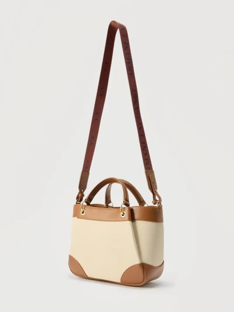 Shopper crema / cognac miniatura 2