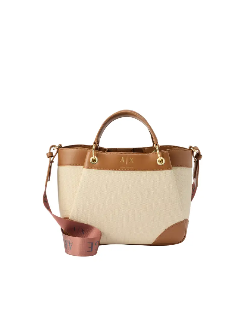 Shopper crema / cognac