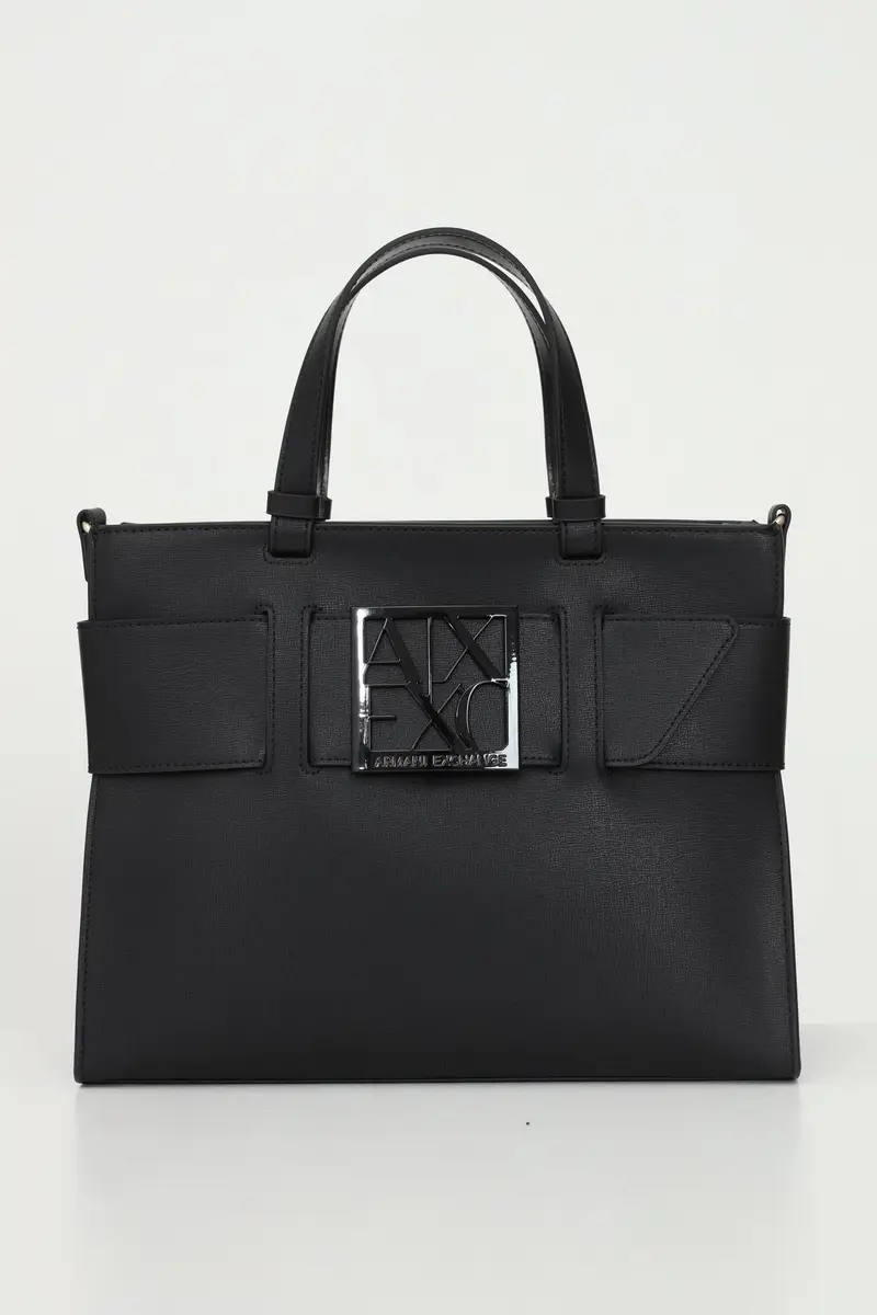 ARMANI EXCHANGE Shopper nera da donna con logo