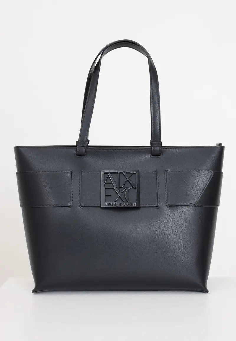 ARMANI EXCHANGE Shopper nera da donna con logo