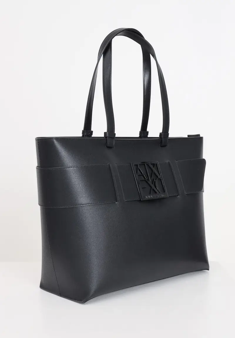 ARMANI EXCHANGE Shopper nera da donna con logo miniatura 2