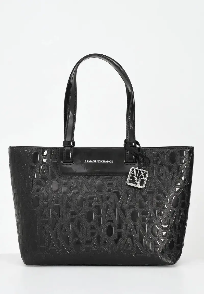 ARMANI EXCHANGE Shopper nera da donna con logo