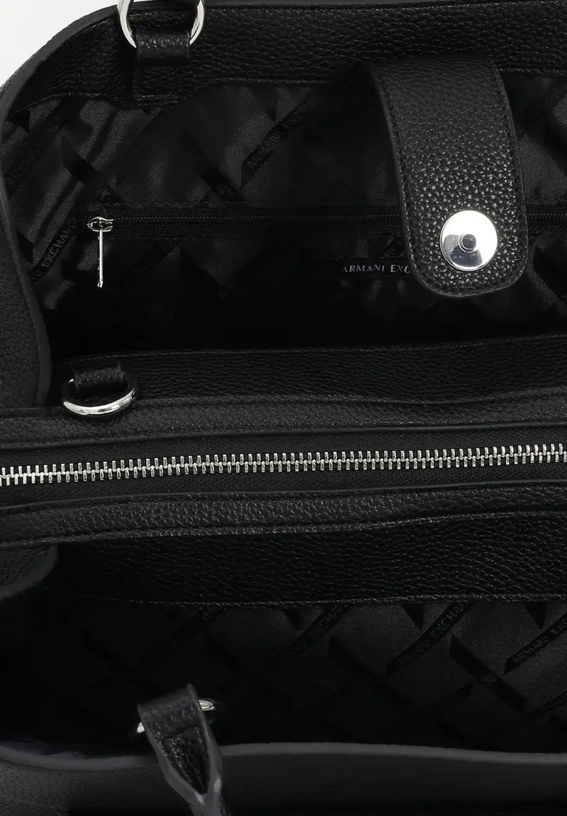 ARMANI EXCHANGE Shopper nera da donna con tasca e logo miniatura 3