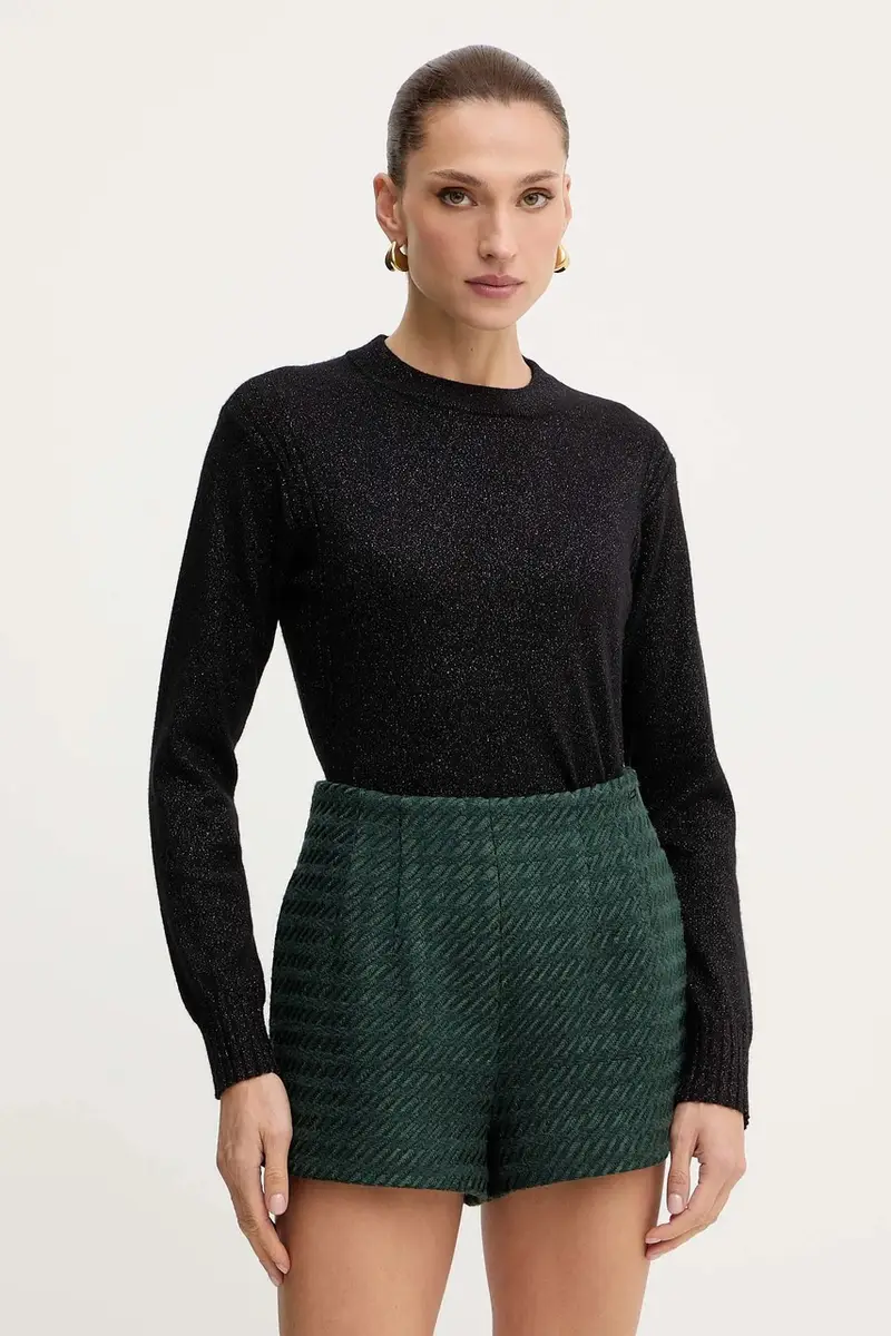 shorts con aggiunta di lana donna colore verde XW000718 AF16208 miniatura 4