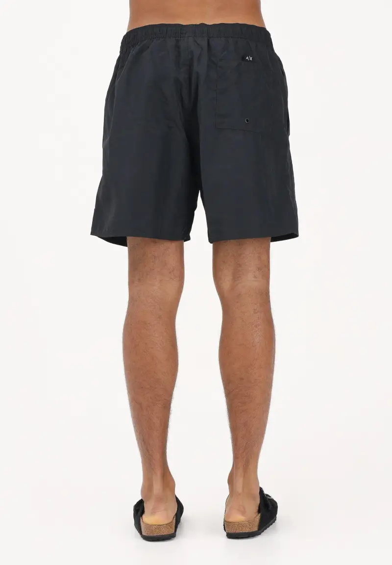 Shorts mare nero da uomo con logo miniatura 3