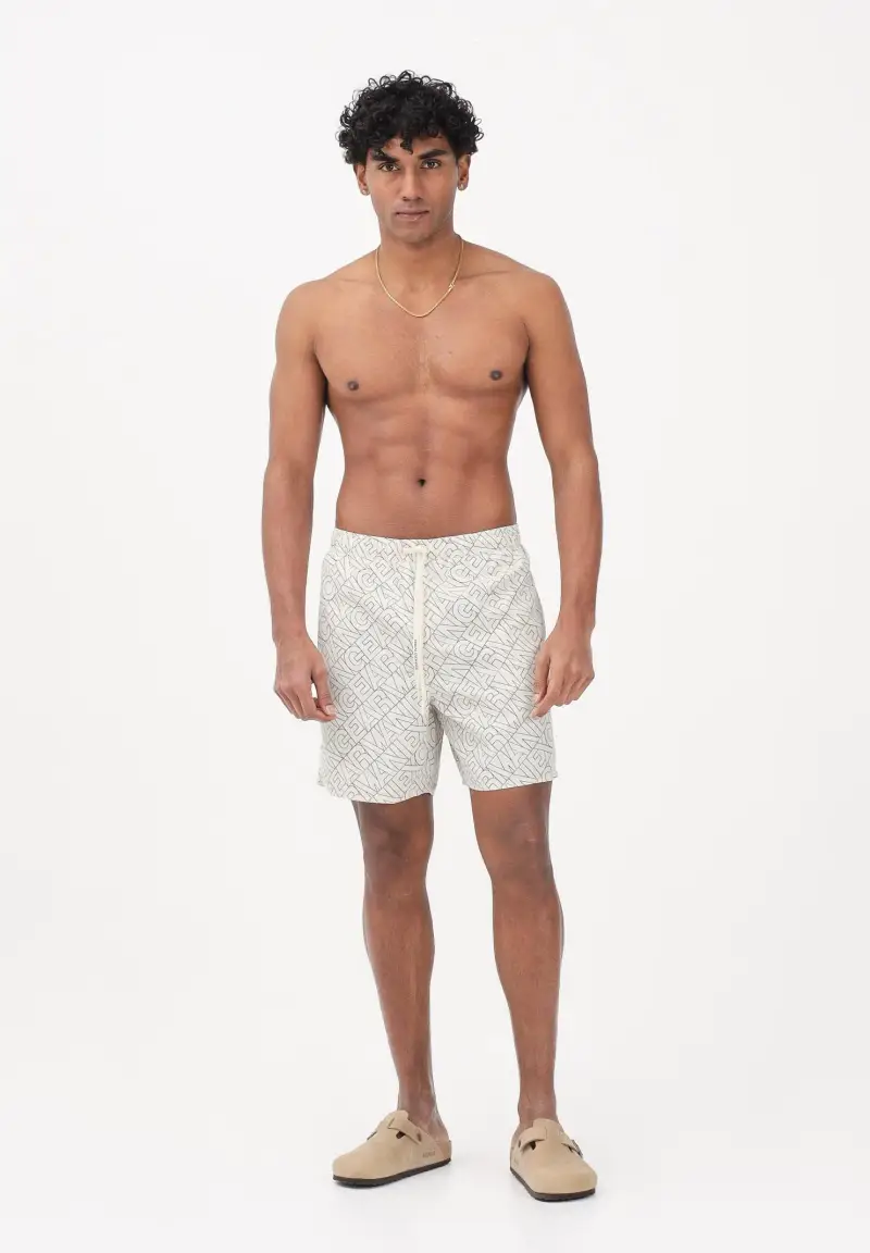 Shorts mare panna da uomo con logo miniatura 2