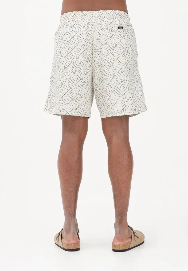 Shorts mare panna da uomo con logo miniatura 3