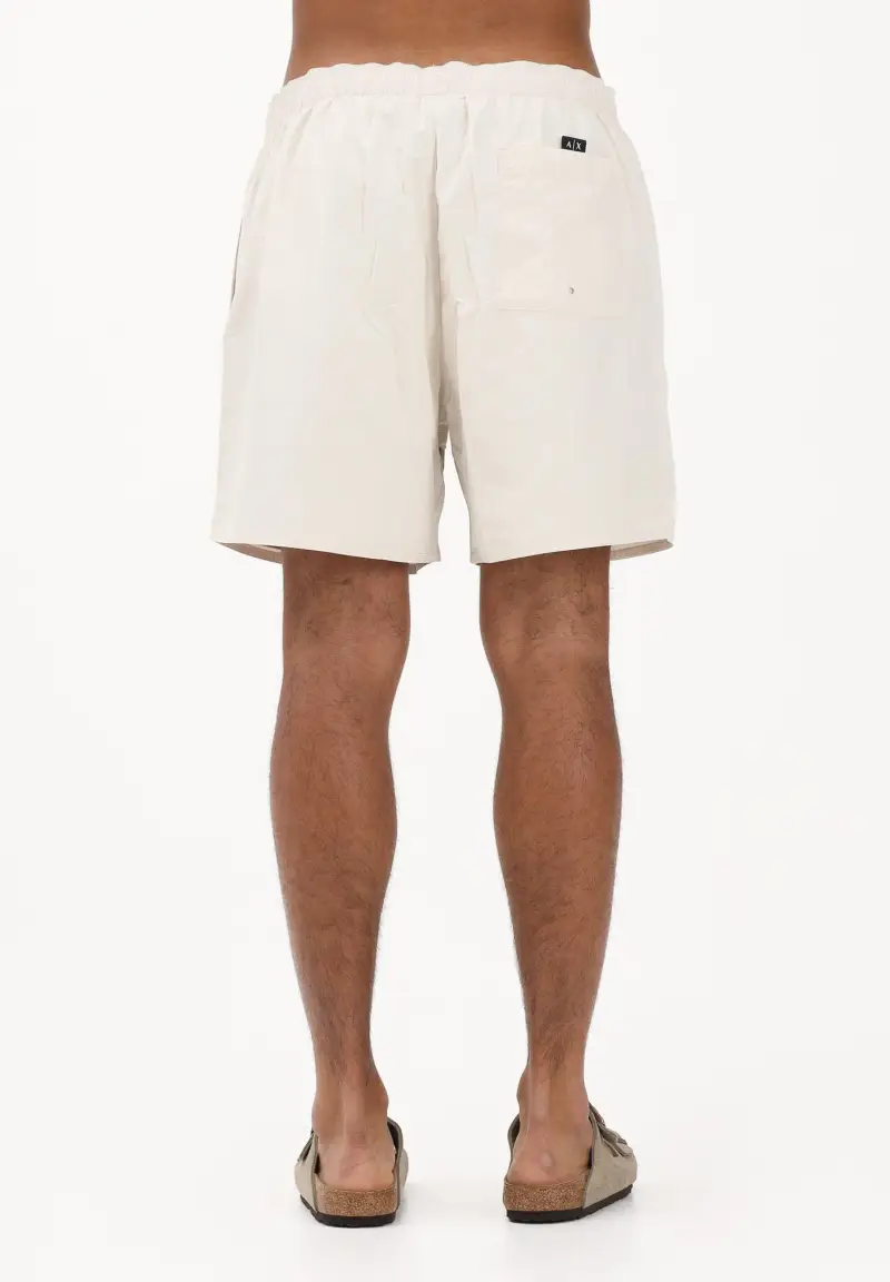 Shorts mare panna da uomo con stampa a righe miniatura 3