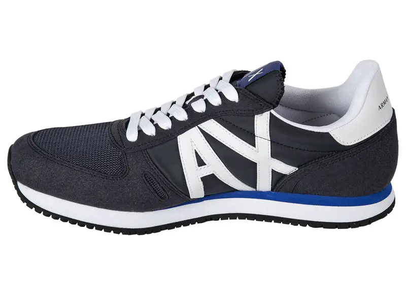 Armani Exchange Sneakers bassa blu scuro e bianco