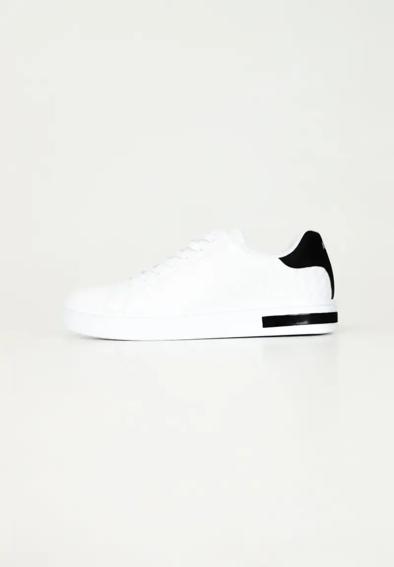 Sneakers bianche da uomo con logo all-over