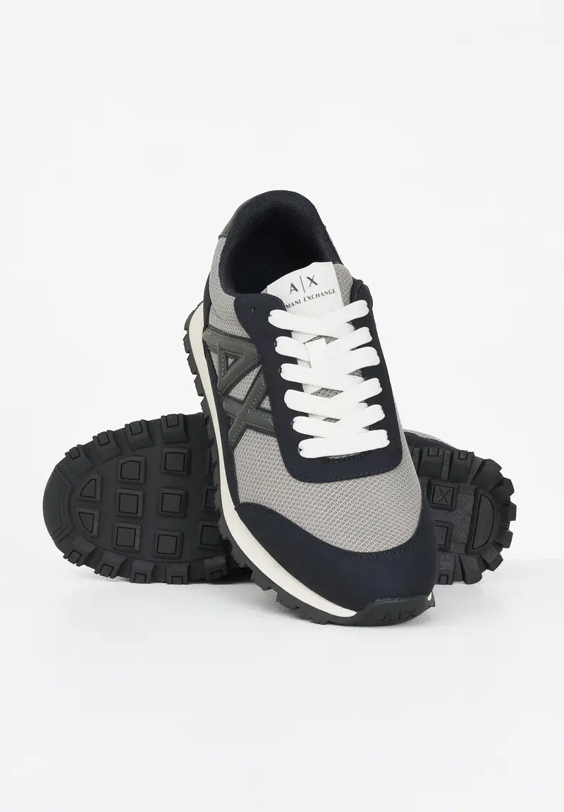 ARMANI EXCHANGE Sneakers blu da uomo con logo AX miniatura 3