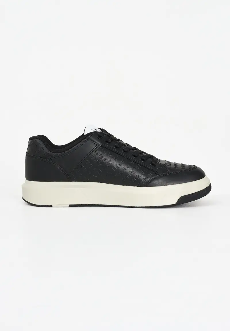 ARMANI EXCHANGE Sneakers nere da uomo con logo all-over miniatura 2