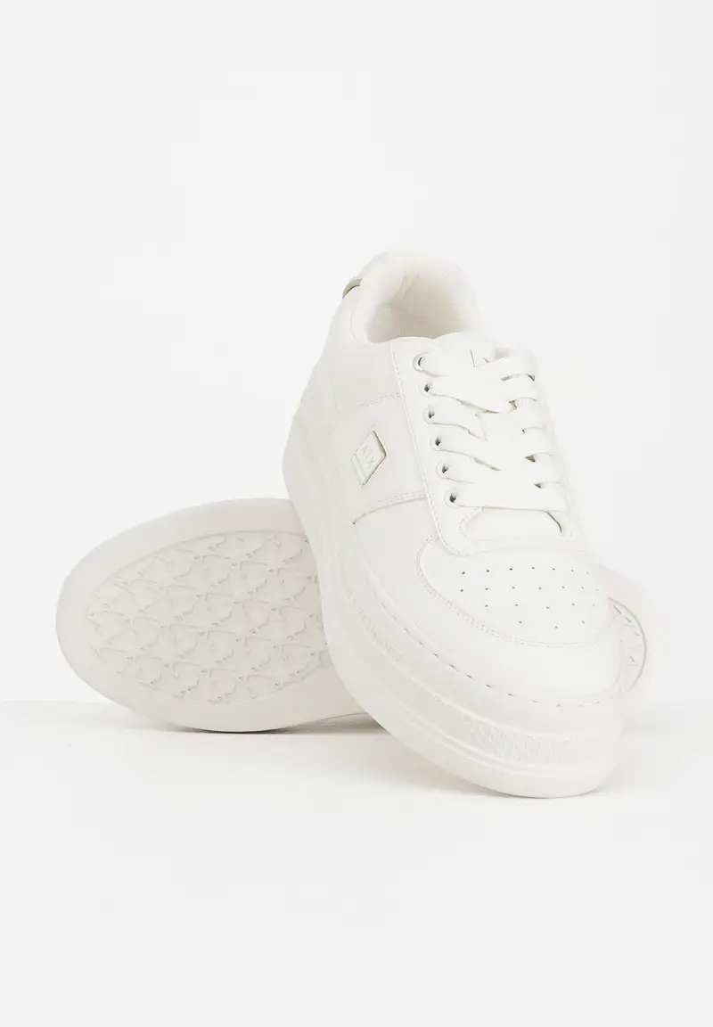 ARMANI EXCHANGE Sneakers panna da donna con logo miniatura 3