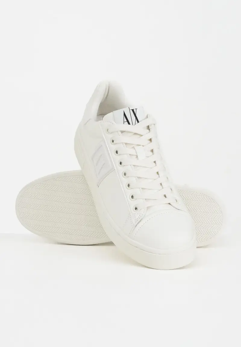 ARMANI EXCHANGE Sneakers panna da uomo con logo miniatura 3