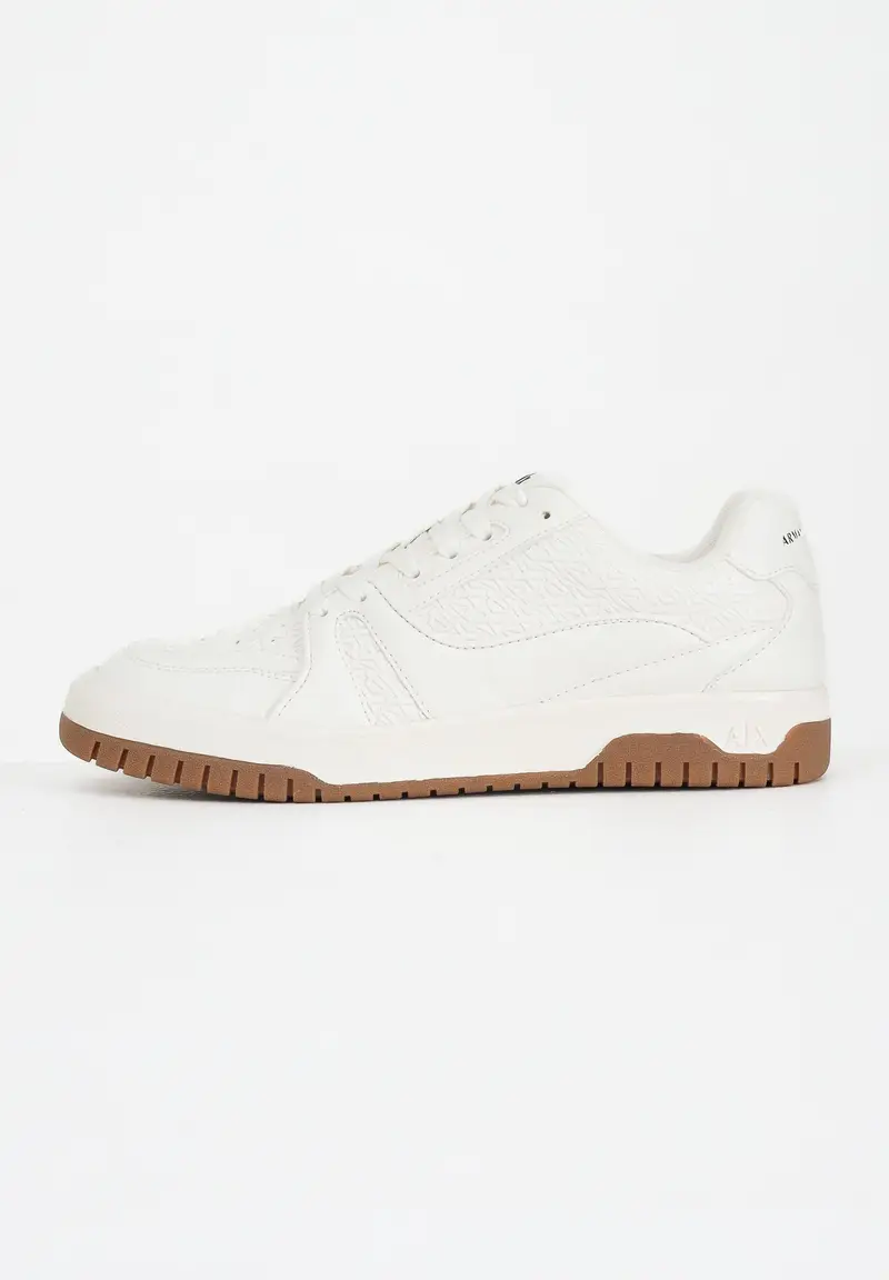 ARMANI EXCHANGE Sneakers panna da uomo con logo all-over