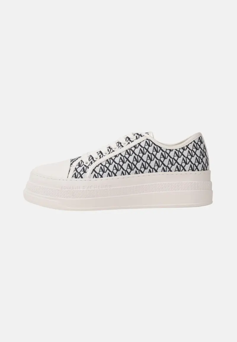 Sneakers panna e blu da donna con motivo all-over A|X