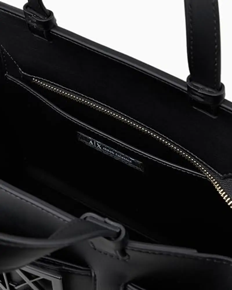 Armani Exchange Susy Big Tote, Borse a Tracolla Donna, Nero, TU miniatura 2