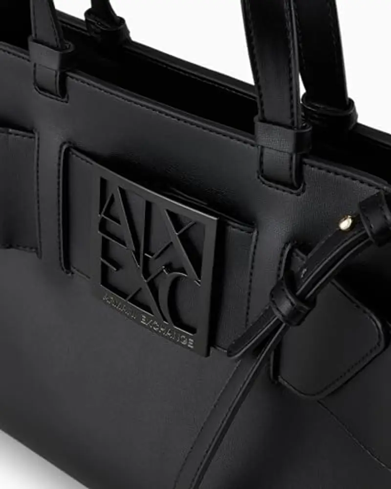 Armani Exchange Susy Big Tote, Borse a Tracolla Donna, Nero, TU miniatura 3