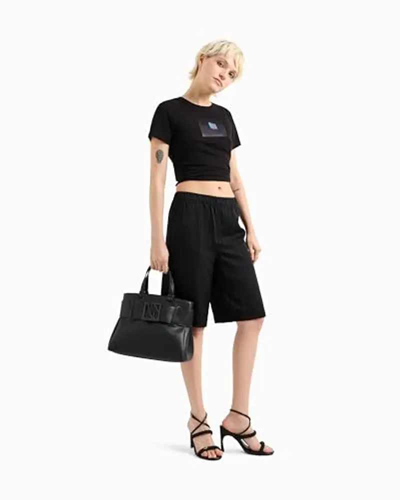 Armani Exchange Susy Small Bag, Borsa per la Spesa Donna, Nero, Taglia Unica miniatura 3