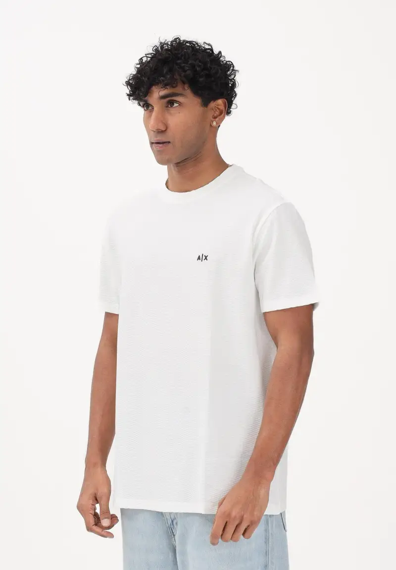T-shirt a manica corta bianca da uomo con logo A|X