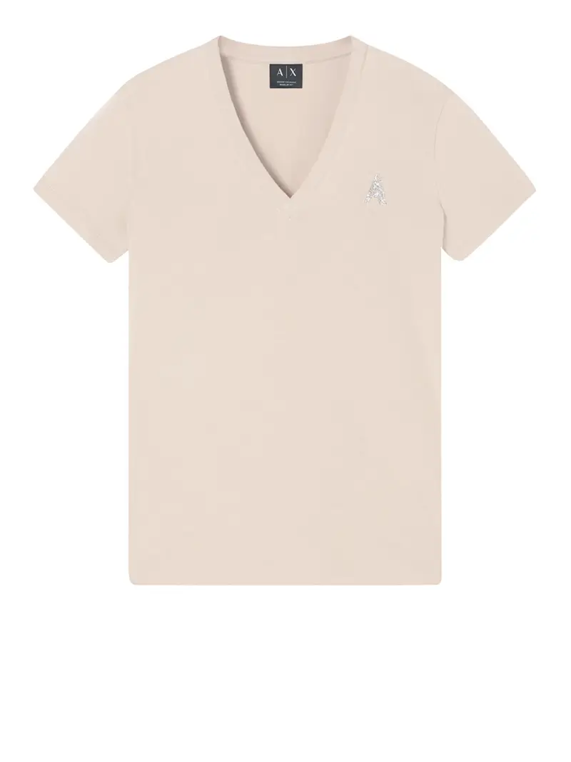 t-shirt armani exchange da donna - avorio