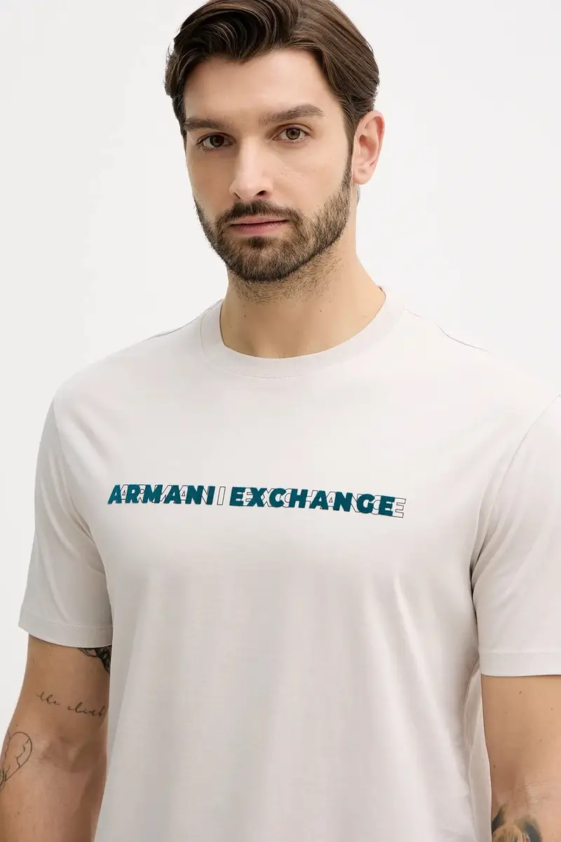 Armani Exchange T-shirt Beige 3955801 miniatura 4