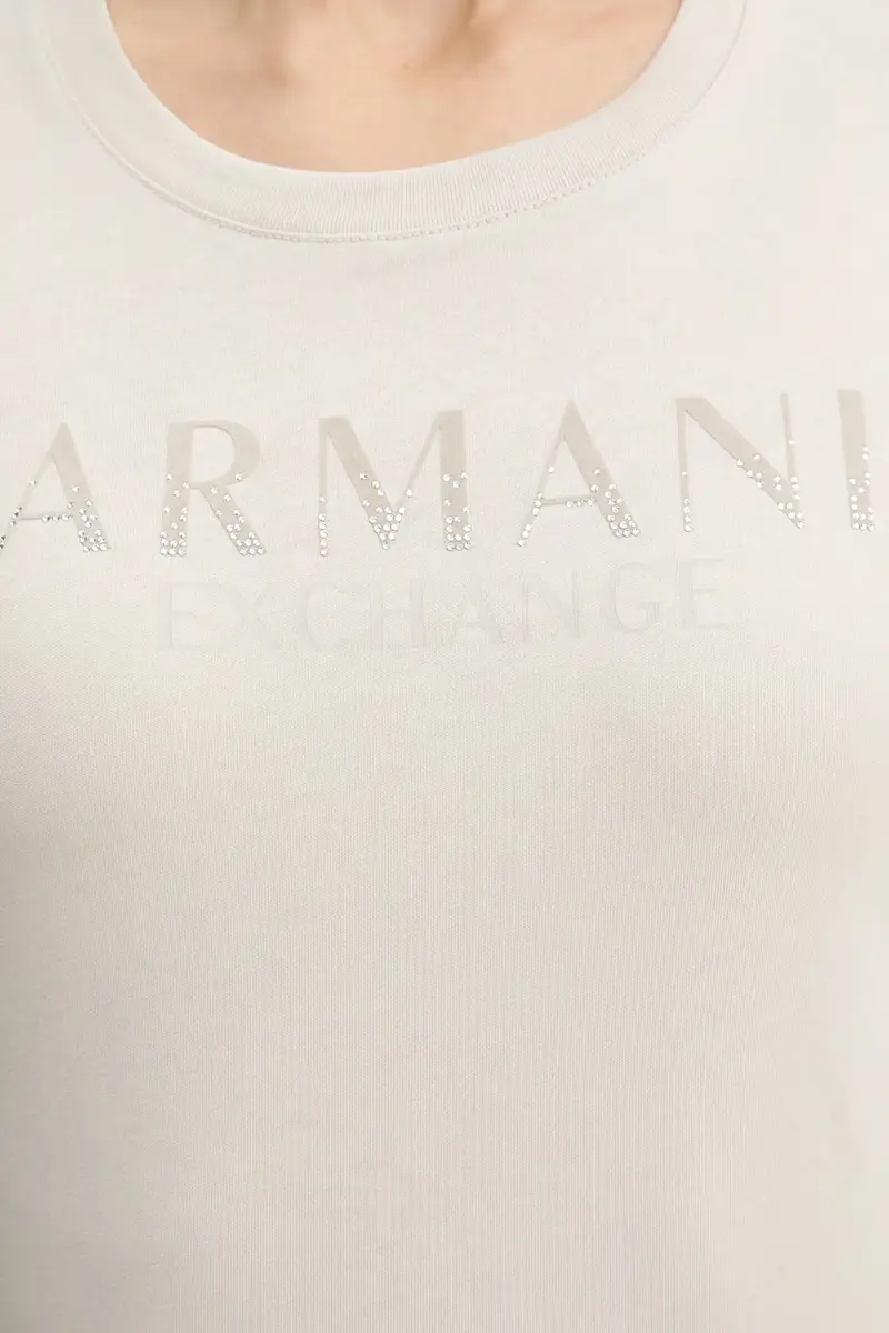 Armani Exchange T-shirt Donna Beige 3918494 miniatura 5