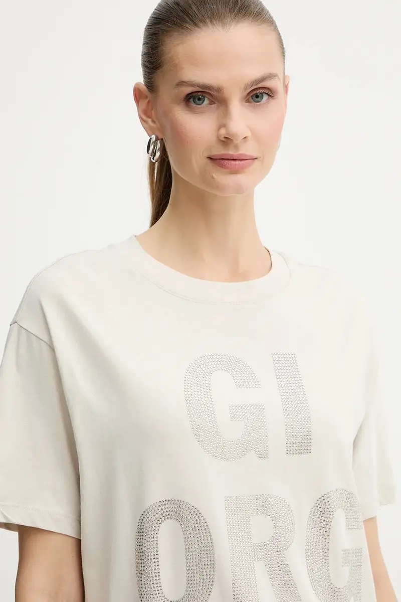 Armani Exchange T-shirt Donna Beige 3918472 miniatura 4